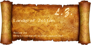 Landgraf Zoltán névjegykártya